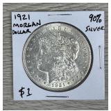 1921 Morgan Silver Dollar 90% Silver Coin
