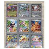 Lot of (9) Pokemon Cards in Plastic Sleeves