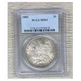 1885 Morgan Silver Dollar PCGS MS63