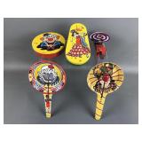 Vtg Lithograph Tin Toy  Party Noisemakers