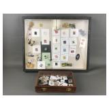 Displayed Collection Of Book Pins & More!