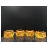 Vintage Glowing Amber Salt Cellars