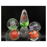 Floral Glass Paperweights & More!