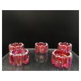 Vtg mosser? Ruby red carnival salt cellars