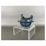 Mosser Glass Carnival mini hen on nest