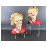Vtg Nippon Lady Head Vases