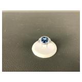 Sterling Silver Mystic Topaz Cushion Cut Halo Ring