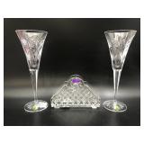 Waterford Crystal Champagne Glasses, Napkin Holder