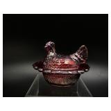 Vtg Mini Hen On Nest Mosser Salt Cellar Cadium