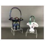 Fenton Iridized Milk Glass Basket & Fenton..