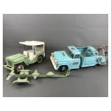 Vinatge Buddy L Tow Truck And Tonka Toys Jeep