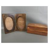 Wooden Double Photo Frame & Cedar Trinket Box