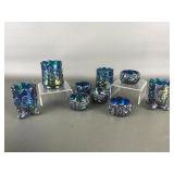 Vtg Carnival Glass Toothpick Holders & Mini Salt
