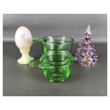 Fenton Carnival Glass Christmas Tree & Egg &