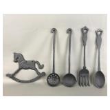 Vintage Cast Iron Rocking Horse Wall Hanging
