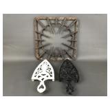 Vintage Cast Iron Trivets And Cooking Grate