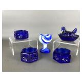Vtg Cobalt Blue Hen On Nest, Mosser Eyewash &..