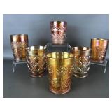Diamond Pattern Carnival Glass Glasses & More!