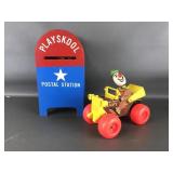 Vintage Postal Station And Fisher Price Jalopy