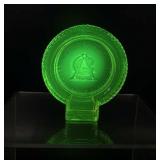 Vintage Glowing Uranium Vaseline Glass Tire Ash..