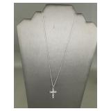 Sterling Silver Delicate Filigree Cross Necklace