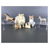 Vtg Pomeranian Spitz Dog Statue & More Figurines
