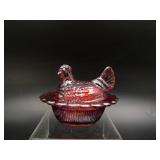 Vtg Mini Hen On Nest Mosser Salt Cellar Cadium