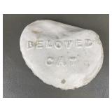 'beloved Cat' Cast Concrete Garden Plaque