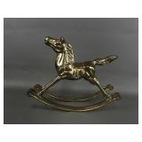 Brass Rocking Horse Statue