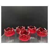 Glowing cadmium lotus flower salt cellars