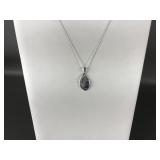 Sterling Silver Abalone Leaf Pendant Necklace