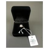 14k gold plated solitaire Swarovski cubic