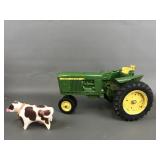 Vintage John Deere Tractor And Cow