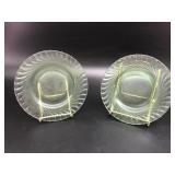 Green Vaseline Depression Glass