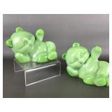 Fenton Chameleon Green Reclining Bears