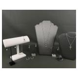 Solitaire cubic zirconia stud earrings & Avon