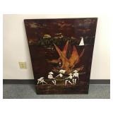 Vintage Vietnamese Wood Lacquer Painting