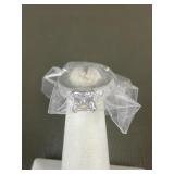 Sterling Silver Cubic Zirconia Princess Cut Ring