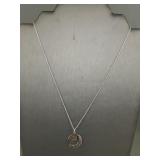 Sterling Silver Moon Shape Necklace