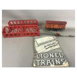 Lionel Lines Vintage Bridge, Live Stock Car, And M