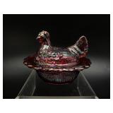Vtg Mini Hen On Nest Mosser Salt Cellar Cadium