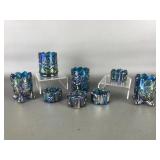 Vtg Carnival Glass Toothpick Holders & Mini Salt