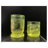 Vintage Uranium Vaseline Glass Toothpick Holders