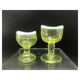 Vintage Uranium Glass Eye Wash Cups