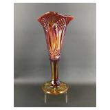 Manganese Mosser Fluted Diamond Cut Vase
