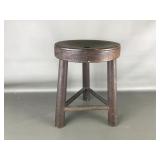 Antique Rustic Signed Ah Loomis Tri Foot Stool