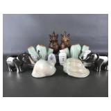 Vtg Mid-century Modern Suburst Salt & Pep Shakers.