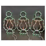 3 Indoor Outdoor Light Up Christmas Lantern Lights