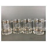 Vintage Copenhagen Tobacco Etched Glass Beer Mugs