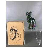 Carnival Glass Fenton Sitting Cat W Original Box